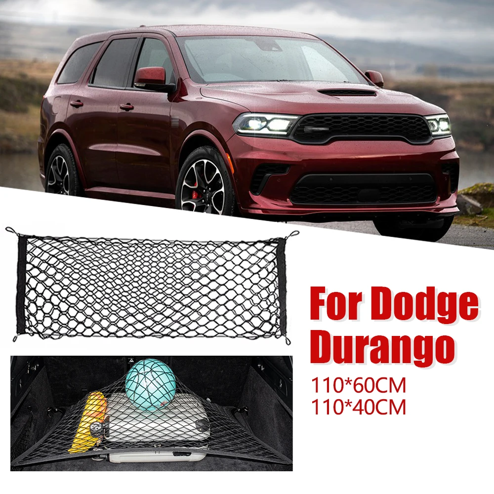 Car Trunk Cargo Net  For Dodge Durango 1997-2025 Mesh Elastic Storage Bag Cargo Fixing Organizer 1999 2001 2008 2014 2018 2024