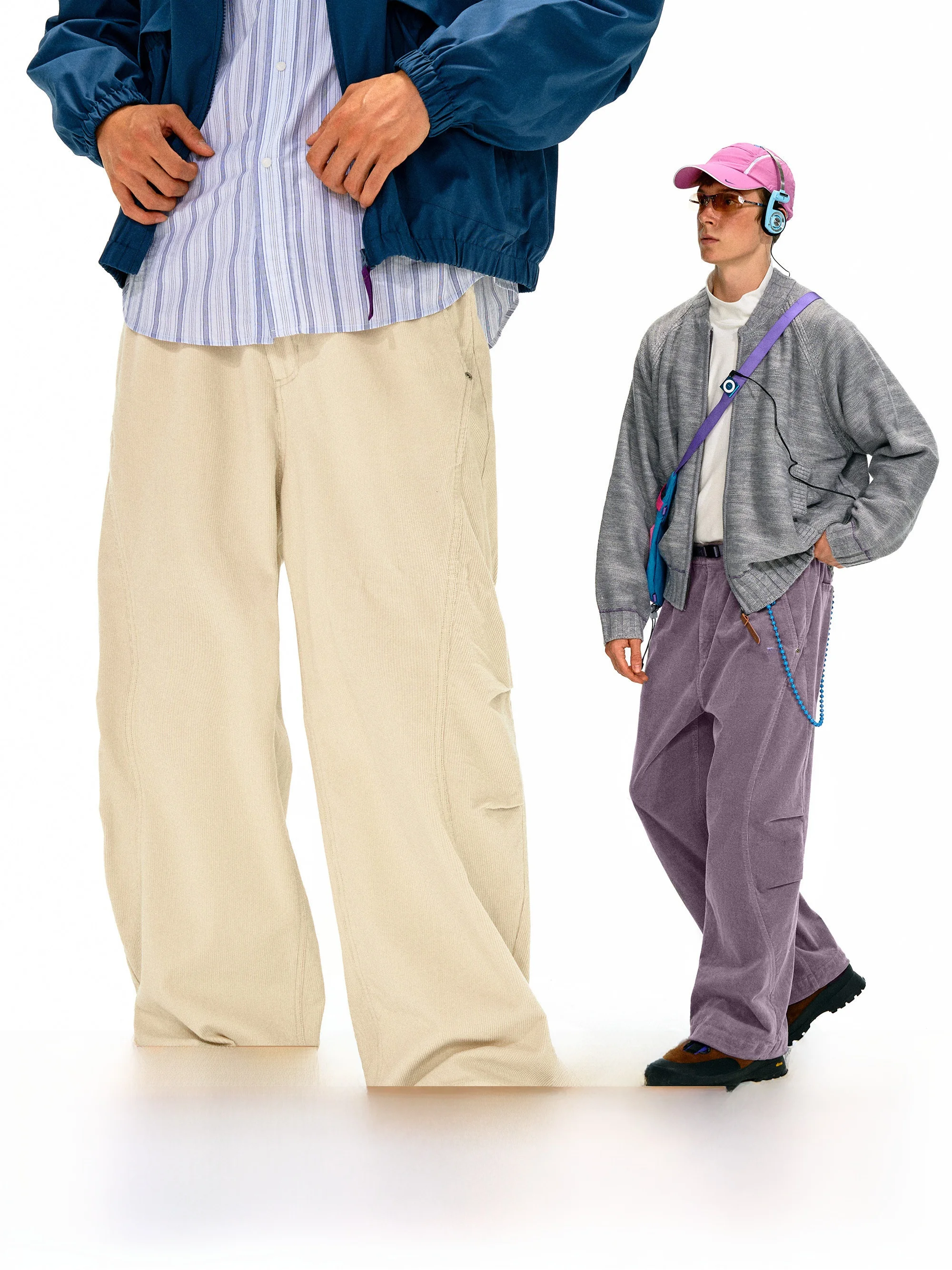 

Outdoor Casual Corduroy Straight Leg Loose Men's Long Pants Pure Color Autumn Winter NOTHOMME Faion Brand Low Waist Cotton