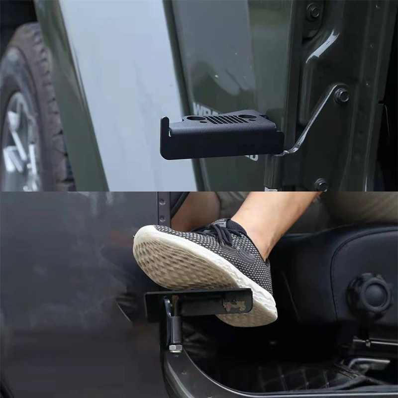 2pcs Jeep Side Door Foot Pegs Footrest Pedal for Wrangler JK JKU JL JLU Sports Sahara Freedom Rubicon 2007-2020 Rest Pedal