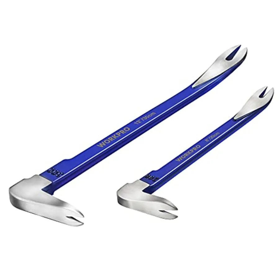 

WORKPRO 2-Piece Nail Puller Set, 12" Pry Bar, 8" Mini Crowbar, Cats Paw Nail Remover, Claw Bar, for Kitchen Remodel, Prying Apa