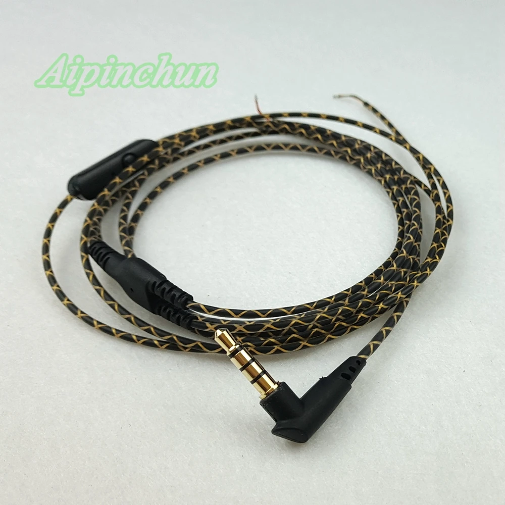 Aipinchun 3,5mm l Biege buchse DIY Kopfhörer kabel mit Mikrofon Controller Reparatur Ersatz Kopfhörer Kabel
