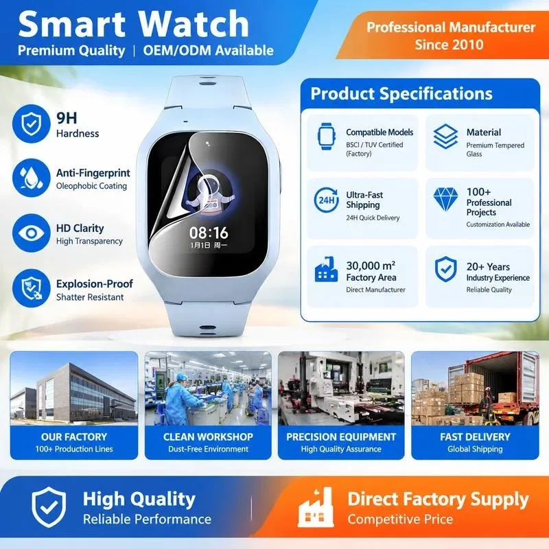 5pcs for Xiaomi Mi Rabbit C7A Water Condensation Film Children 7X Phone Watch Screen Protector 5X Watch Tempered Glass HD