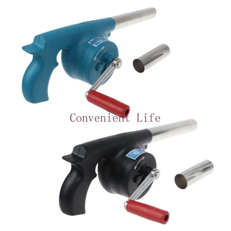 L1EE منفاخ يدوي صغير محمول للشواء منفاخ للشواء المنزلي والتخييم والطبخ