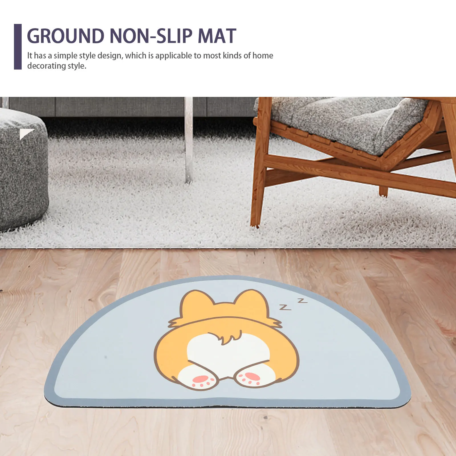 

Absorbent Floor Mat Double Layer Non-Slipping Carpet for Bathroom Entrance Modern Simple Design Wear-Resistant Toilet Carpet