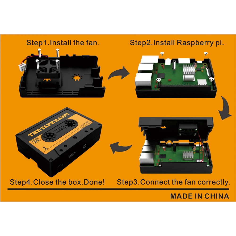 Raspberry Pi 3 Case ABS Box Raspberry Pi 3B Enclosure / Cooler Fan / Heat Sink Option Cover Kit for Raspberry Pi 3B+/3B/2b