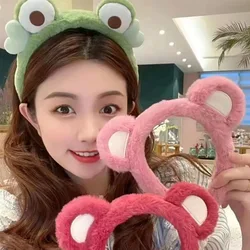 Strawberry Face Wash Hair Hoop Women's Autumn And Winter Apply Mask Frog Special Hair Band Plush Headset Hair Card