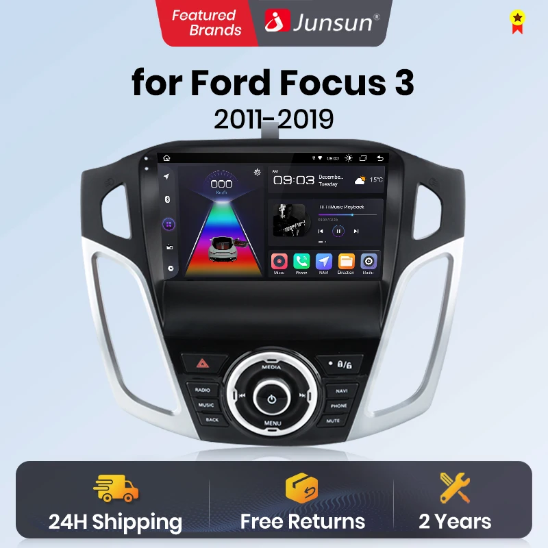 Junsun V1 AI Voice Wireless CarPlay Android Auto Radio for Ford Focus 3 2011-2019 4G Car Multimedia GPS 2din autoradio