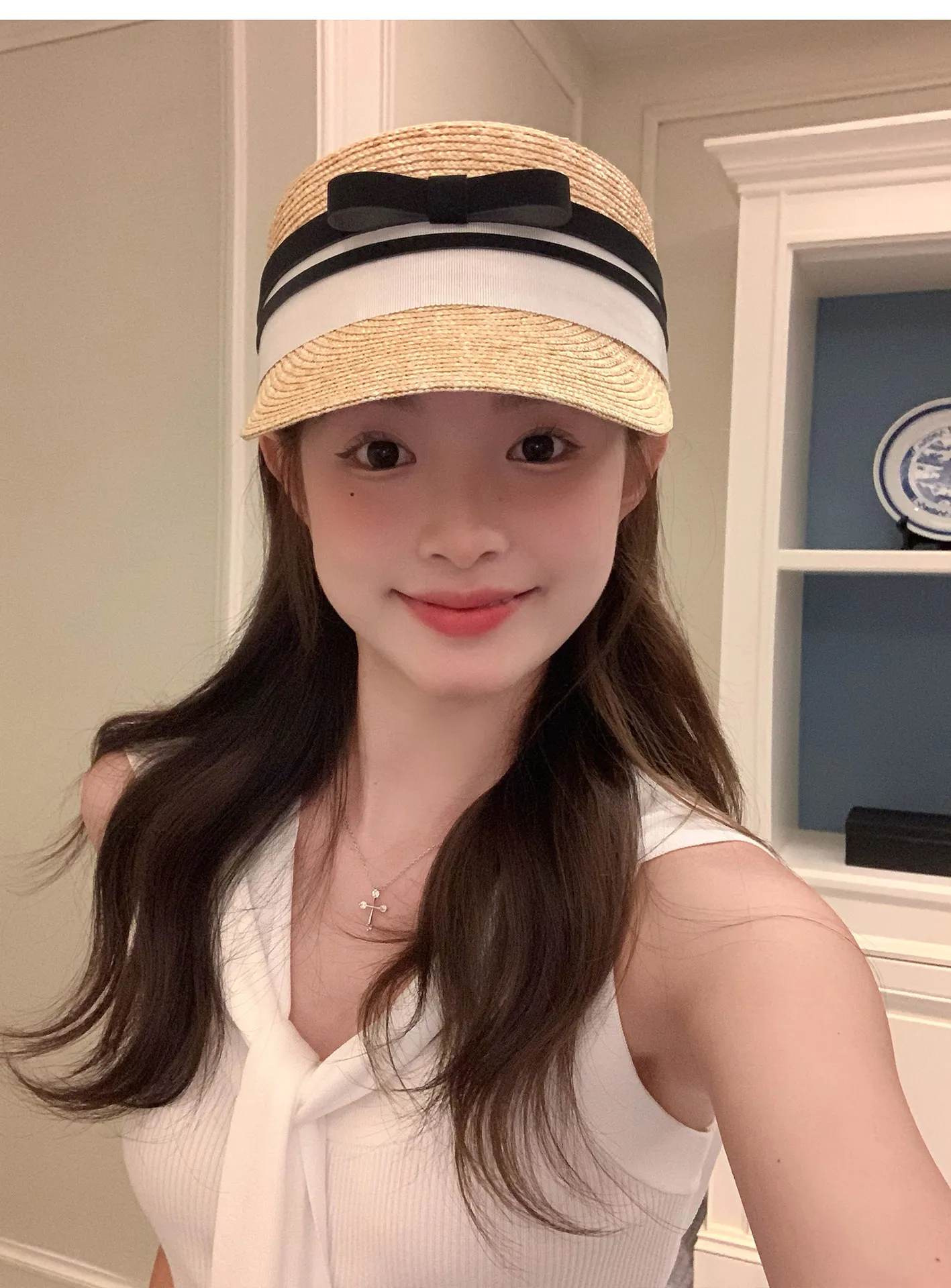 

Reversible Wide-Brim Fisherman's Hat Youthful Colourful Sun Hat for Women Breathable Check Pattern