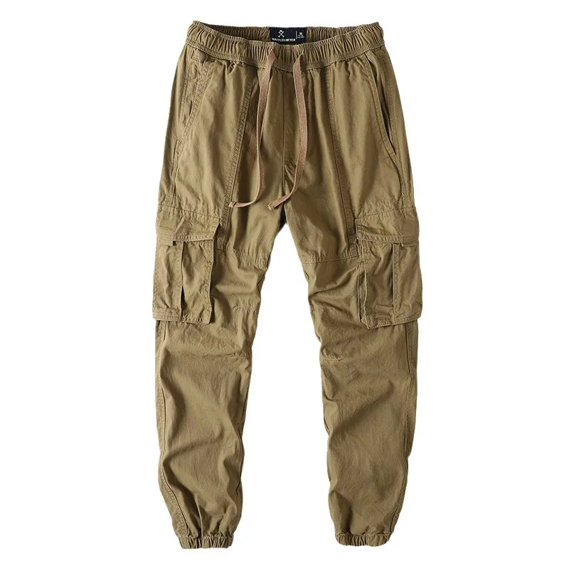 American Retro Style Men Casual Pants Plus Size Loose Multi Pockets Cargo Pants Fashion Autumn/Spring Outdoor Jogger Pants