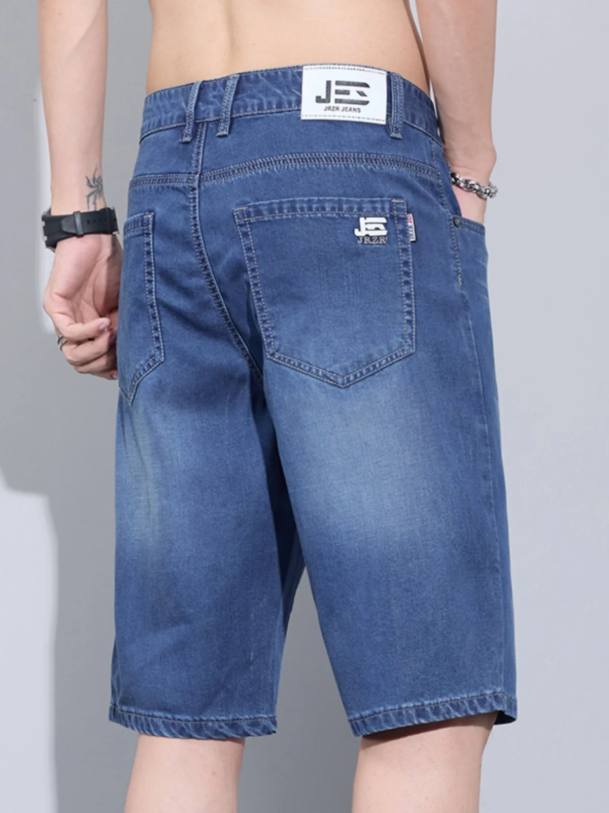 Jeans in seta di ghiaccio orts da uomo estivi sottili larghi dritti casual nuovi jeans in seta di marca 2025 jeans a gamba dritta a vita media