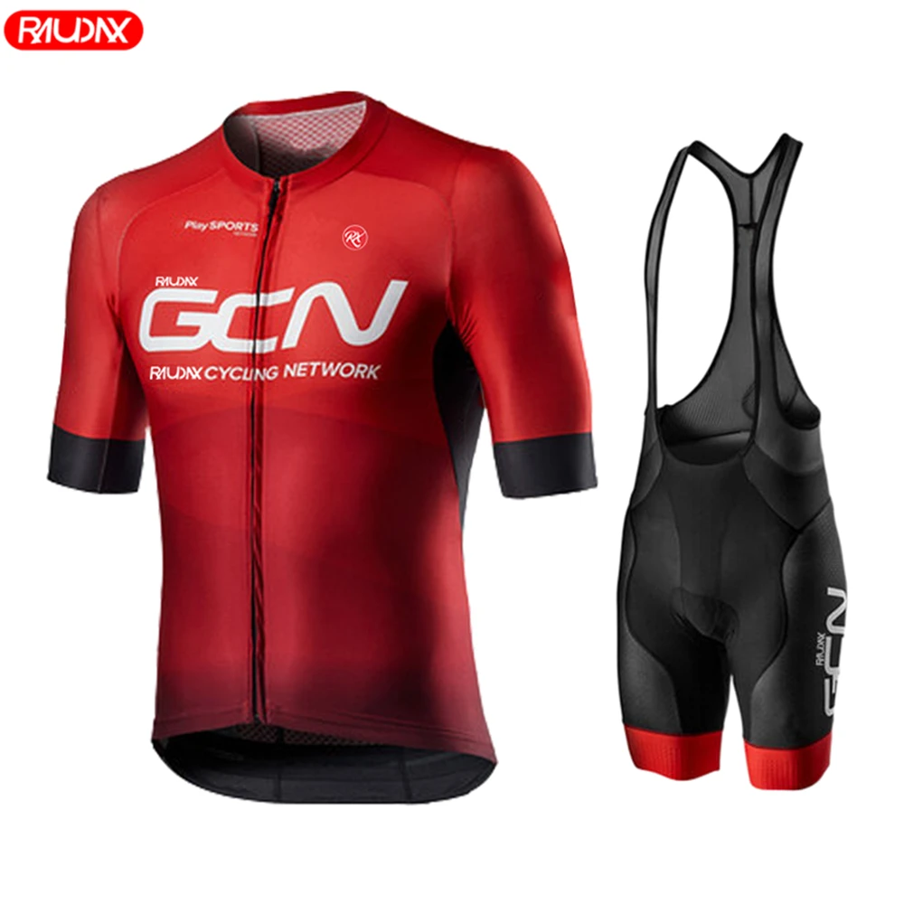 2024 Raudax Gcn Summer Short Sleeve Jersey Breathable Road Bike Uniform MTB Shirt Bicycle Men Cycling Clothing Set Ropa Ciclismo