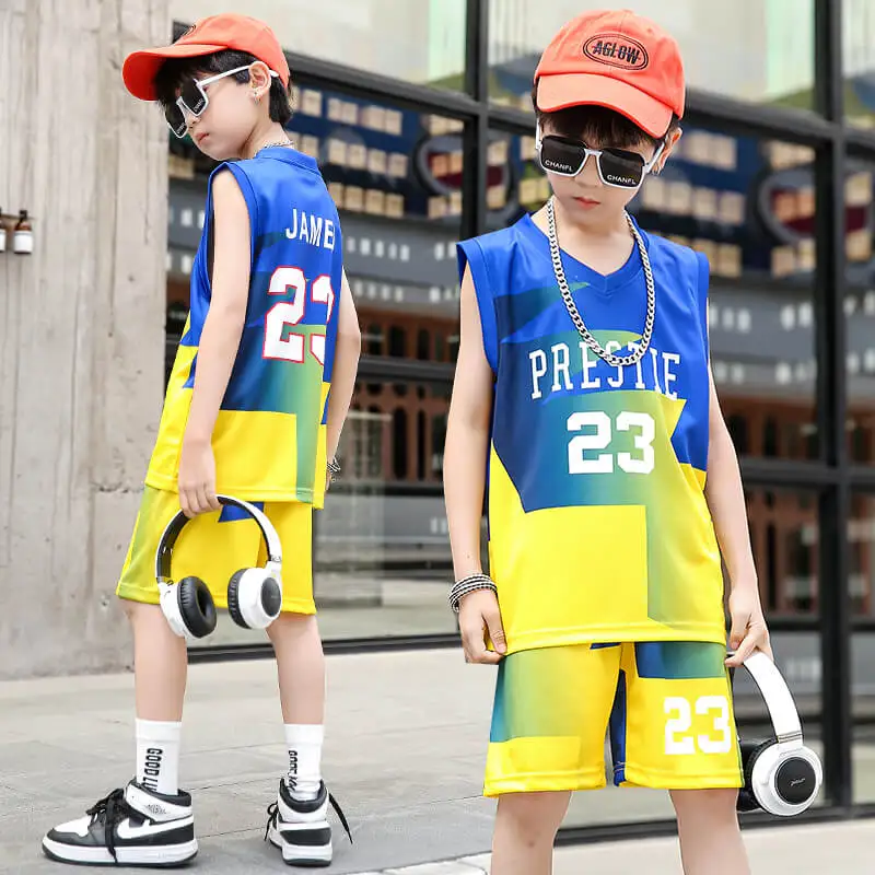 Kid Basketball Jersey Children Team Training Uniform Quick-drying Fashionable Comfortable Boy Girl Shirt Sportswear Tracksuit