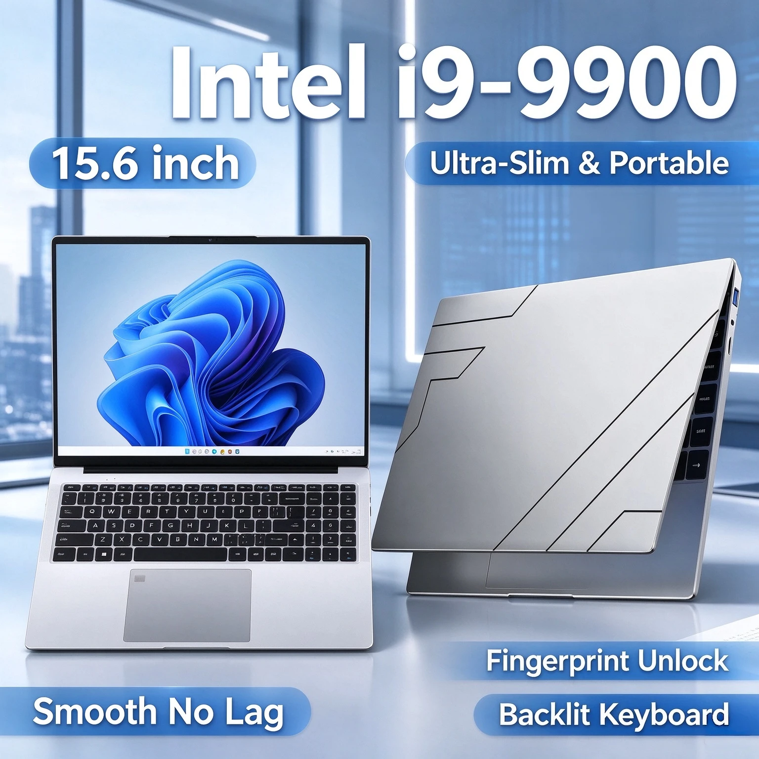 15.6 inch Gaming Laptop Intel i9-9900 High Performance Pro 8C16T 5.0GHz 16GB RAM 2TB SSD UHD 630 Mobile Workstation