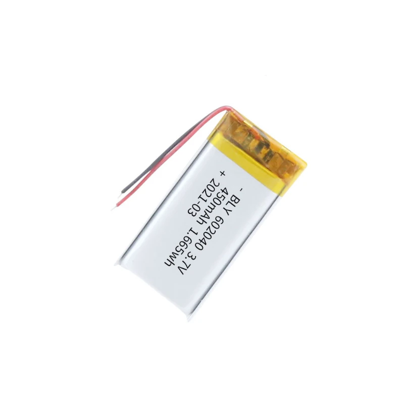 602040 450mAh 3.7V Lithium Battery for Mobile Lighting Beauty Equipment Electronic Scales Medical Devices Rechargeable Battery