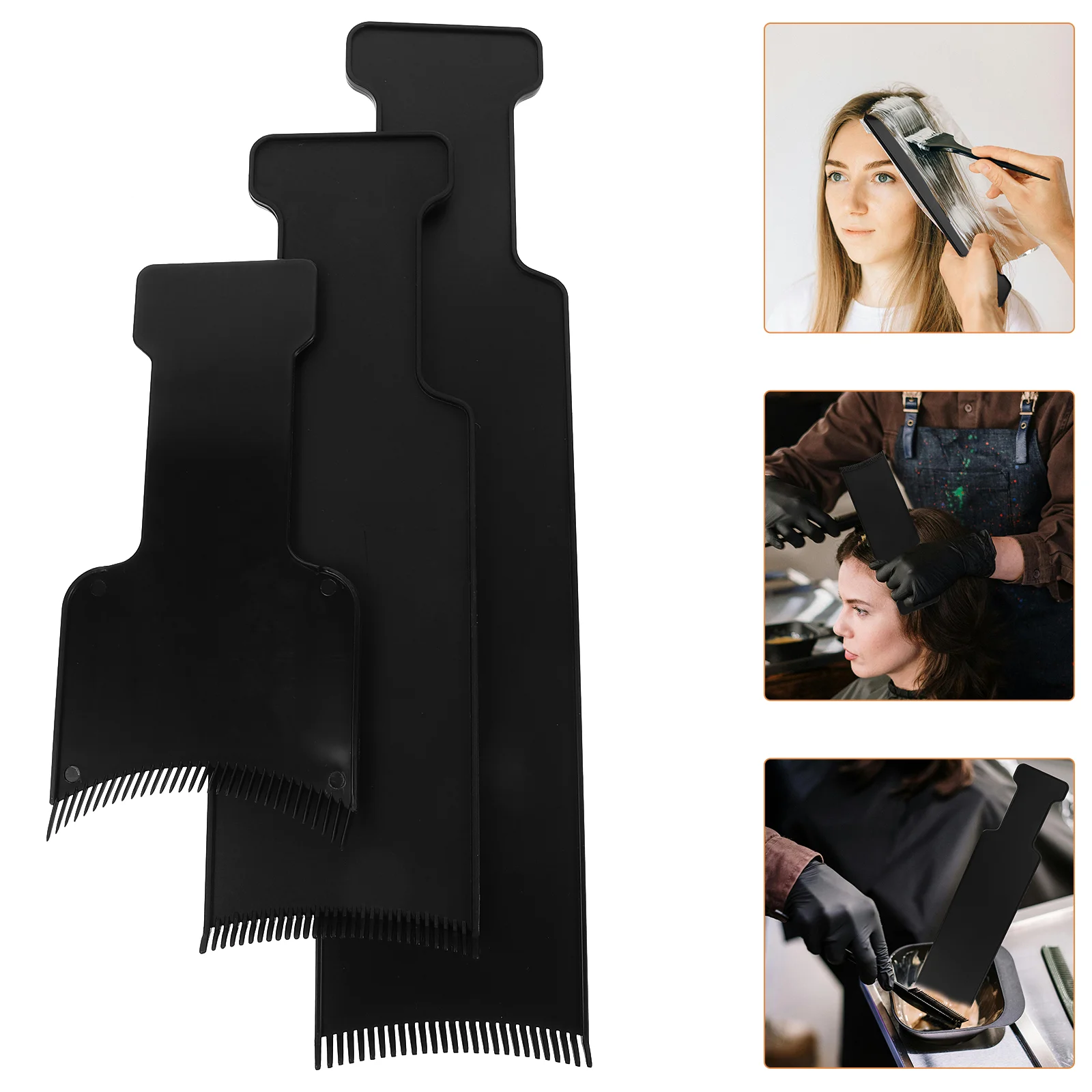 3 PCS Hair Coloring Tools Balayage Comb Highlight Board Kit for Foiling Combs Highlighting Blending Major