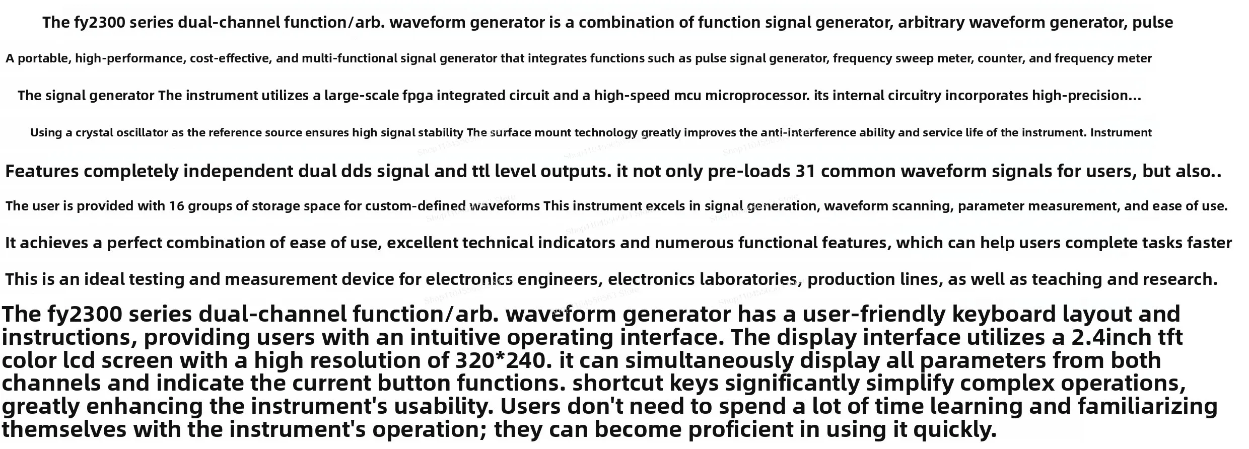 ​ ​ FY6300/FY2300 مولد وظيفة DDS ثنائي القناة، مصدر إشارة الموجي التعسفي مع عداد التردد