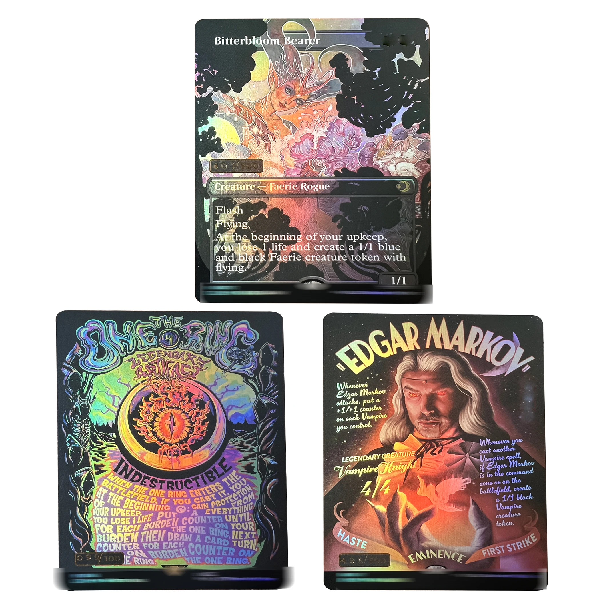 Edgar Mar INR (496) Bitterbloom Bear # 352 One Ring LTR # 748 # Números aleatorios (folio dorado) Tarjetas TCG con folio Juego de mesa
