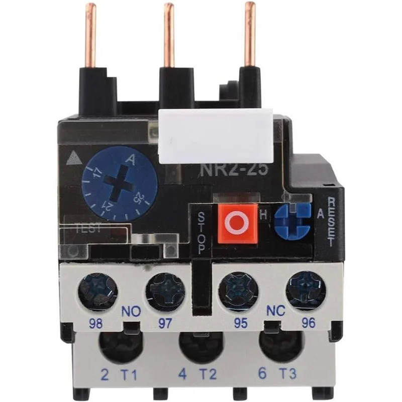 [NEW A09R!】 25A 열 과부하 릴레이 위상 결함 보호 열 과부하 릴레이 작동 표시 보조 접점 1NO+1