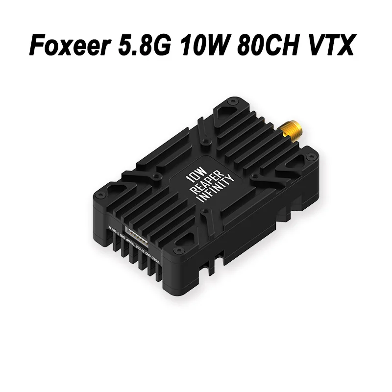 

FOXEER 4.9G-6G Reaper Infinity 5.8G 10W 80CH VTX 2-8S Lipo 400mW/2W/5W/7.5W/10W Switchable Transmitter for RC FPV Drone Parts