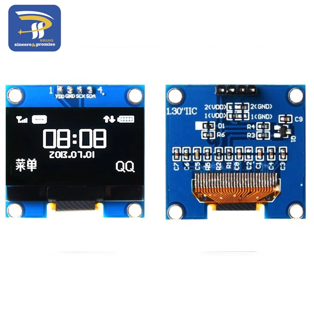 1PCS 1.3'' OLED module white and blue color IIC I2C 128X64 1.3 inch SH1106 LCD LED Display Module For Arduino IIC I2C Communicate