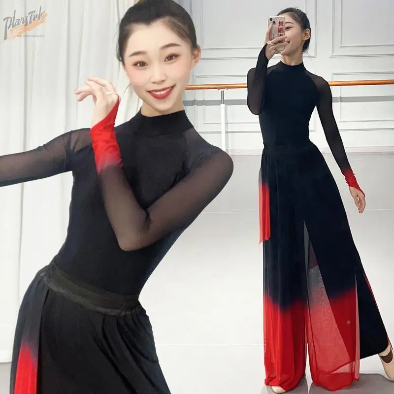 costume-de-danse-classique-pour-femmes-tenue-d'entrainement-performance-yueyu-yangwu-art-ethnique-jupe-haut-bouffant