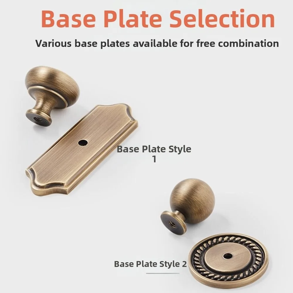 Retro Nordic Brass Cabinet Pull Gold Round Single Hole Cabinet Door Handle Durable Solid Brass Drawer Knob Furniture Hardware