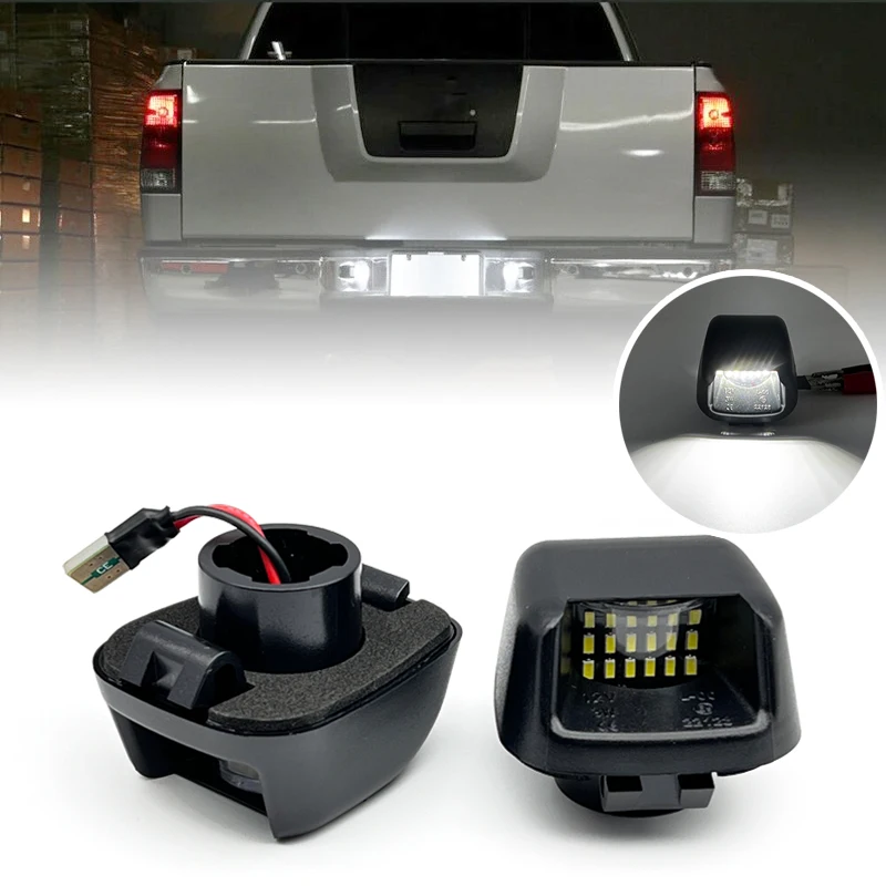 2Pcs LED License Plate Light For Nissan Navara D40 Frontier Titan Xterra Armada For Suzuki Equator Number Plate Lamp