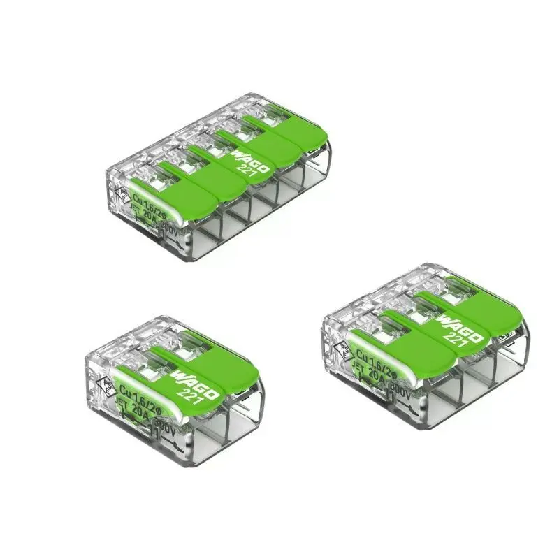 WAGO 221‑422 221‑423 221‑425 Green Range Lever Wire Connector,0.14‑4mm² Eco‑Friendly Splice Terminal