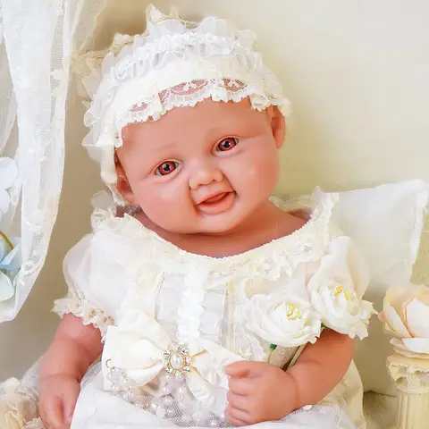 Artificial Soft Full Body Platinum Silicone Painted Reborn Doll Girl Handmade 18.31 Inch Solid Color Newborn Dummy Boy Suitable