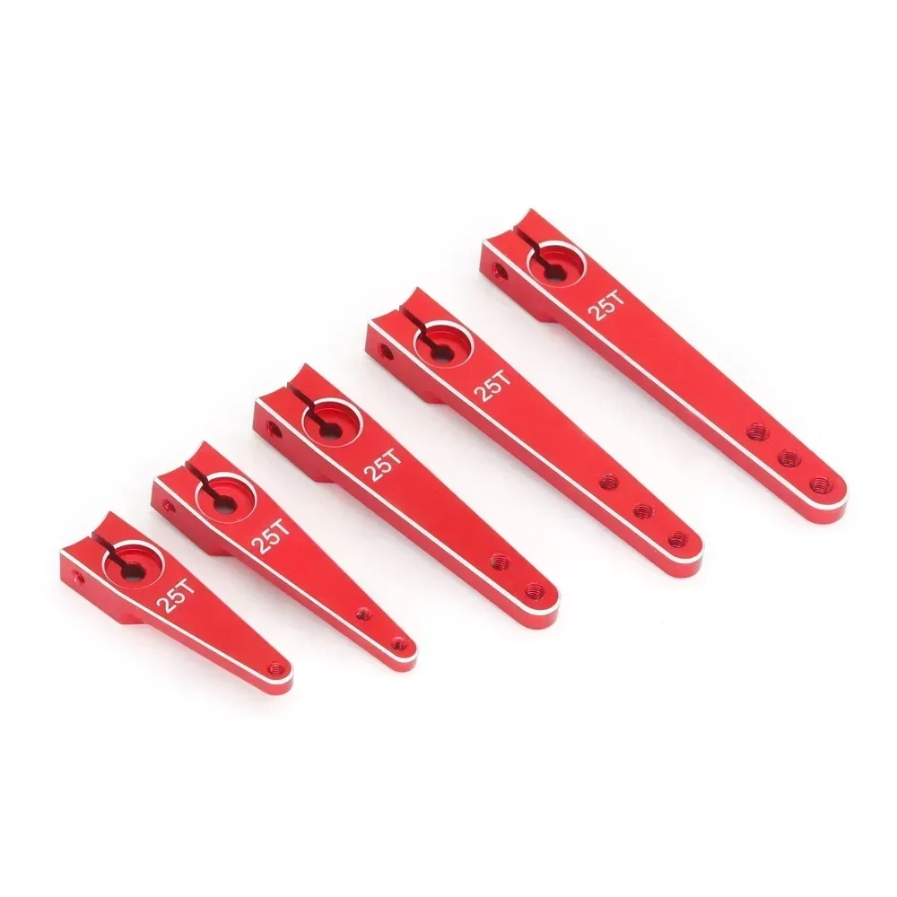 1Pcs Aluminum CNC Metal Steering Servo Arm Horn 1/1.25/1.5/ 1.75/ 2 Inch For RC Airplane RC Car Servo 25T Swing Arm Parts Red