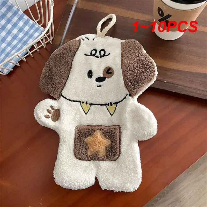 1~10PCS Lint-free Hand Cloth Charming Cute Design Has Many Uses Easy To Hang Thick And Soft Cute Hanging Towel