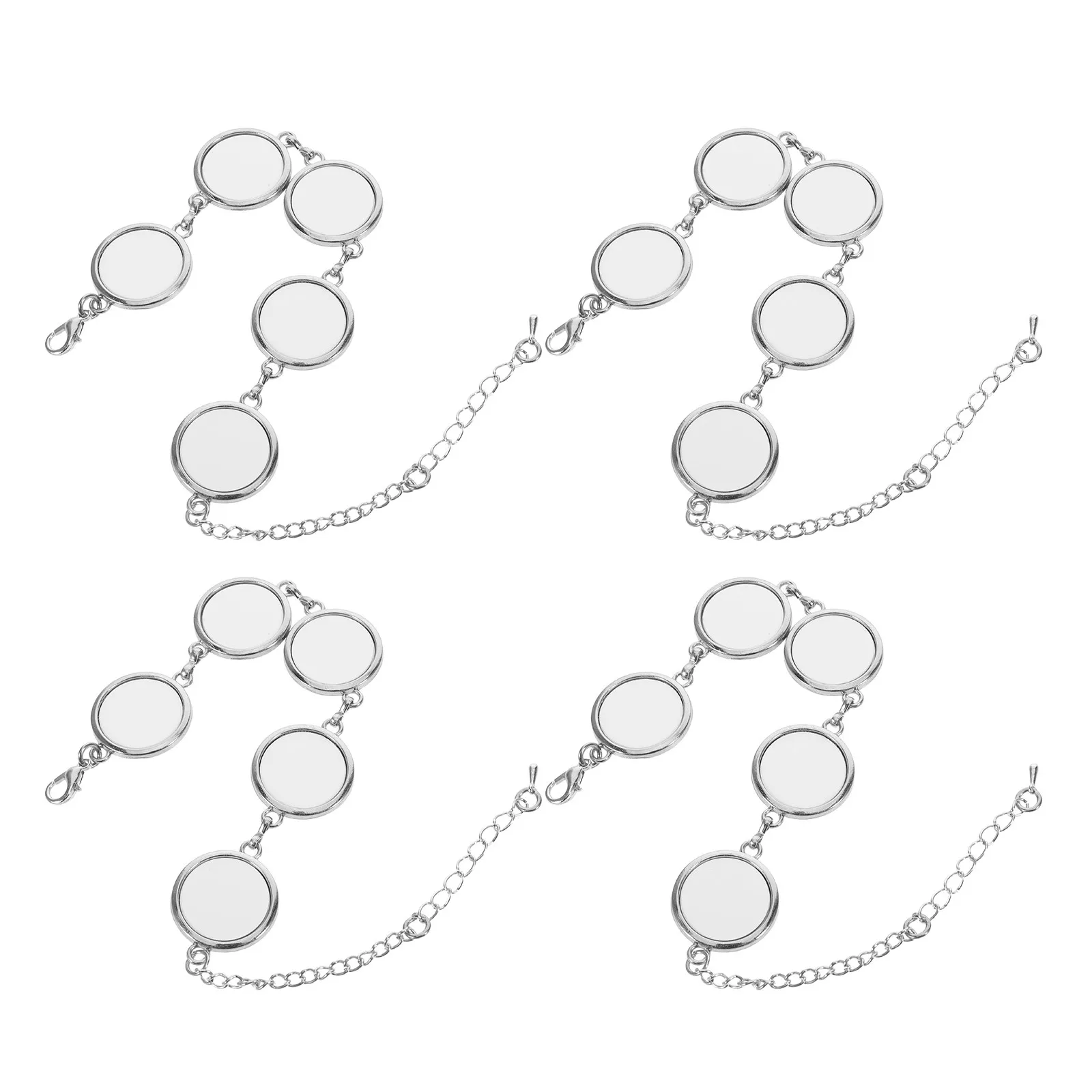 

Набор из 4 заготовок для сублимационных браслетов: круглые основы для термопереноса, для самостоятельного изготовления ювелирных изделий, браслетов дружбы, заготовки для рукоделия