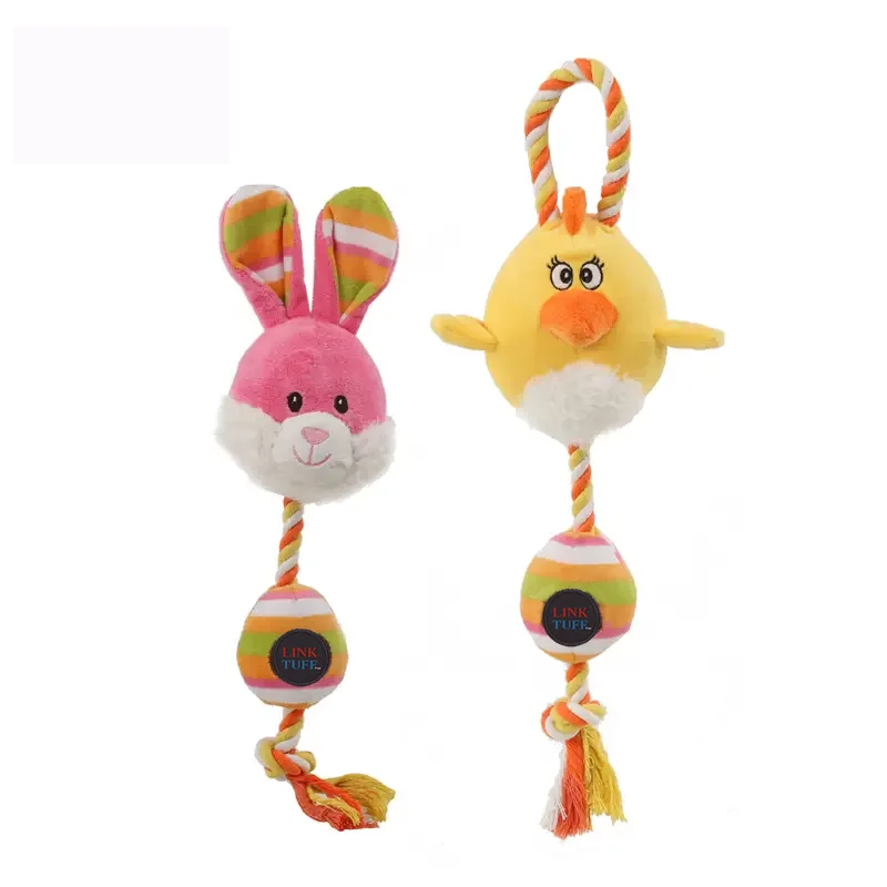 

Link Tuff Squeaky Plush Dog Toy - Climbing Egg with Animal Head