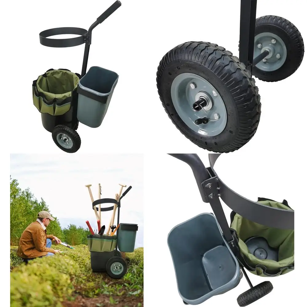 

Прочная стальная садовая тележка для мобильного хранения инструментов для газона и организации двора