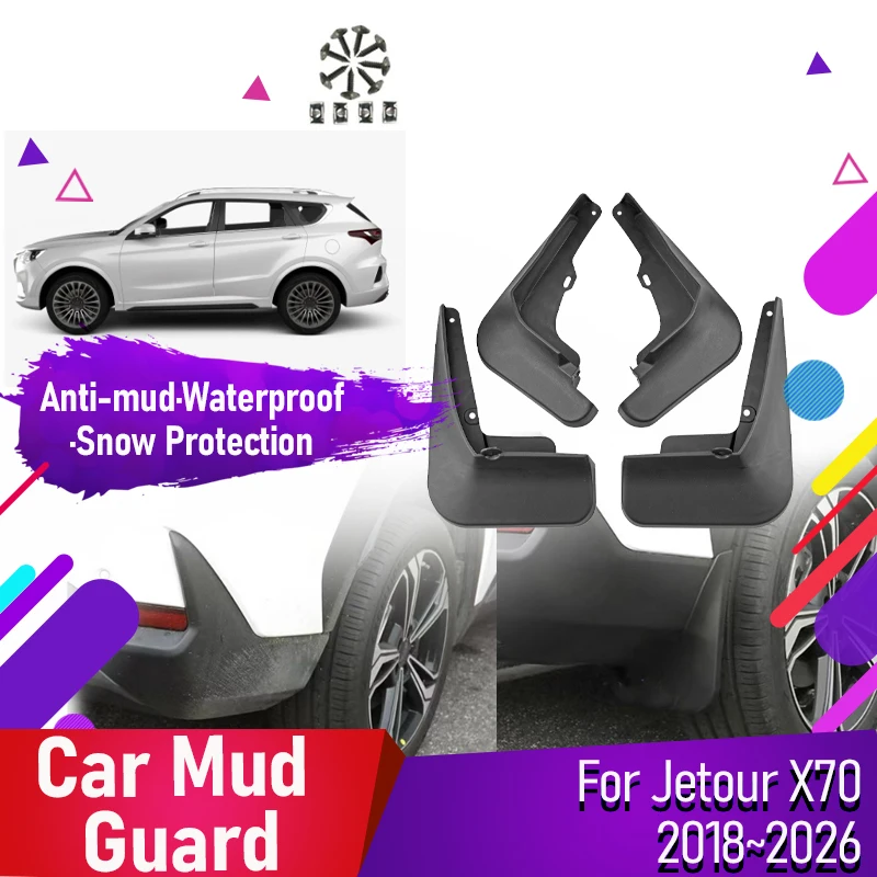 

Car Mud Guards For Jetour X70 Sinogold Yuechi MASTA EV Soueast DX8 2018~2026 Dustproof Mudguard Fender Stylings Auto Accessories