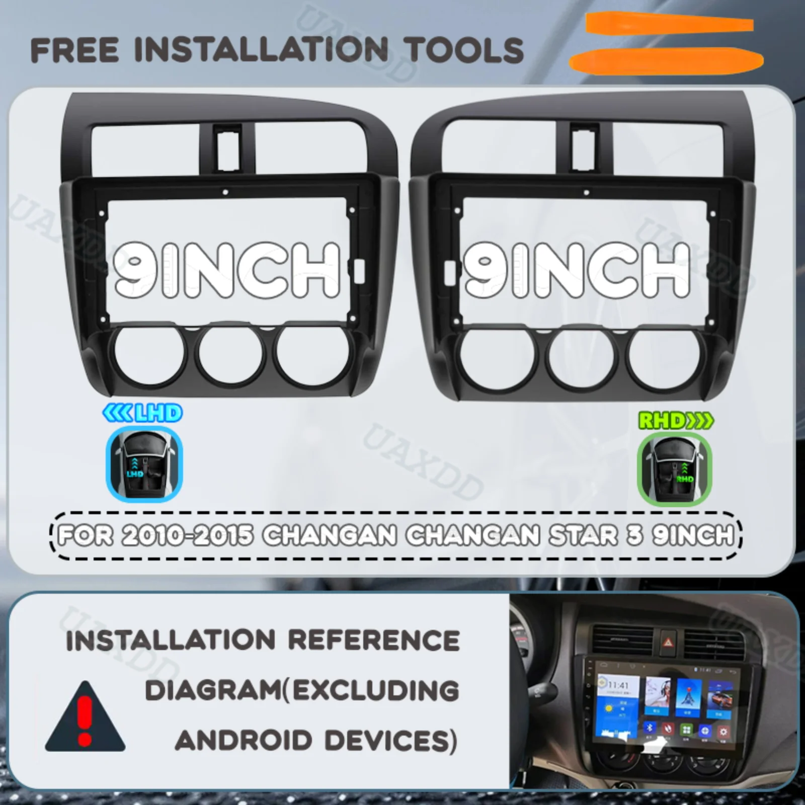 Kit de Painel de Plástico para Console Central Automotivo de 9 Polegadas para CHANGAN Star 3 2010-2015