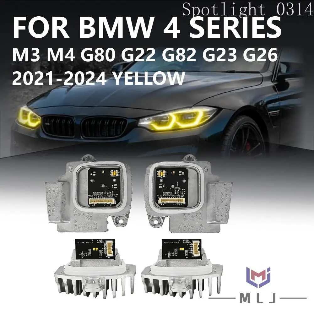 

Yellow For BMW 4 Series M3 M4 G80 G22 G82 G23 G26 2021-2024 DRL LED Angel Eye Boards DRL Light Source Module Car Accessories