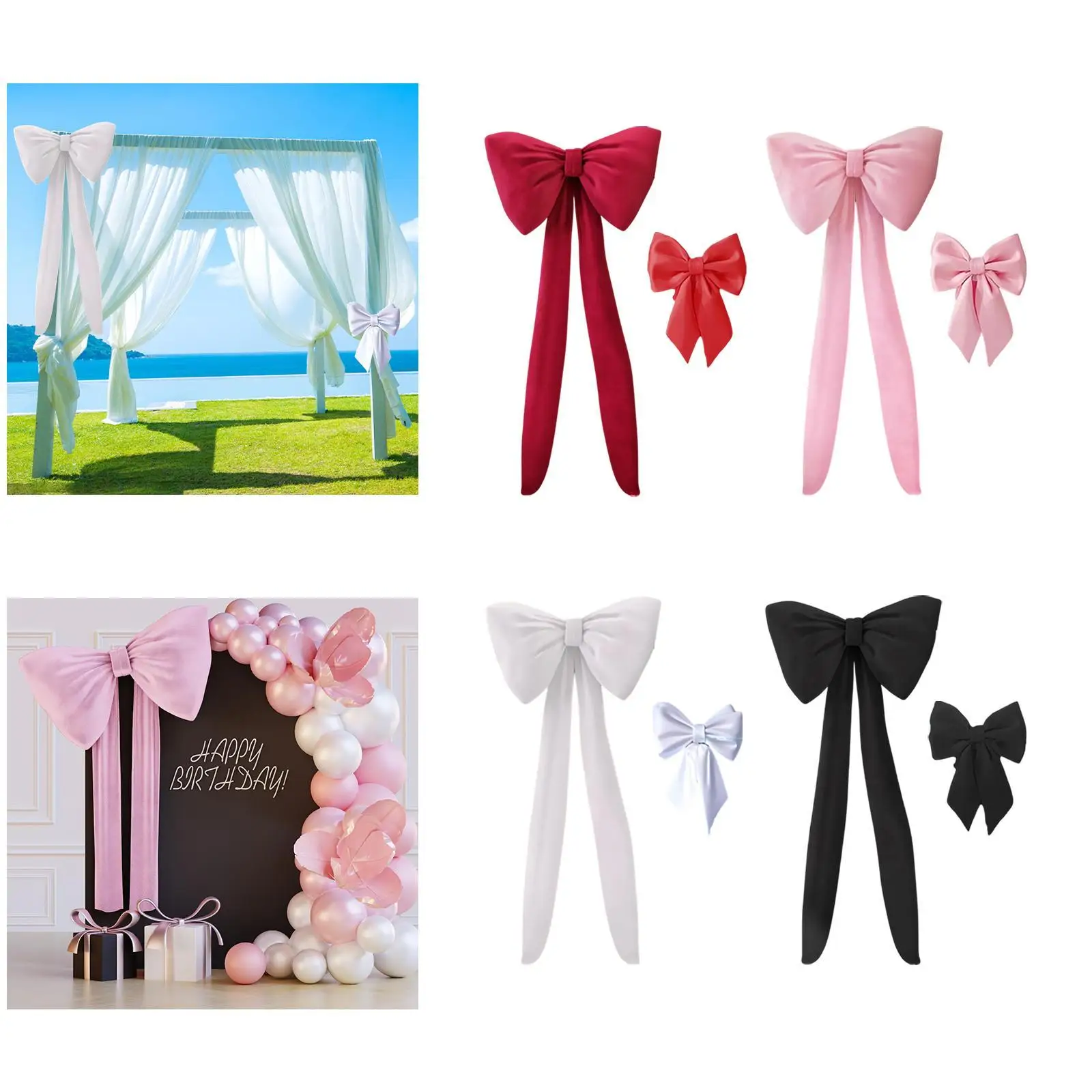 

Hanging Bow Decoration Set Party Supplies for Party Anniversary Wedding