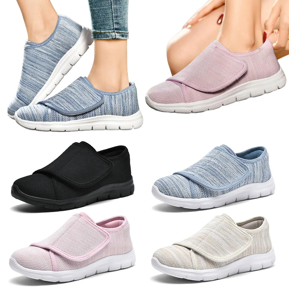 

Мужская и женская прогулочная обувь, дышащие прогулочные кроссовки, очень широкая обувь с регулируемой застежкой, легкая обувь для пожилых людей, опухлые ноги