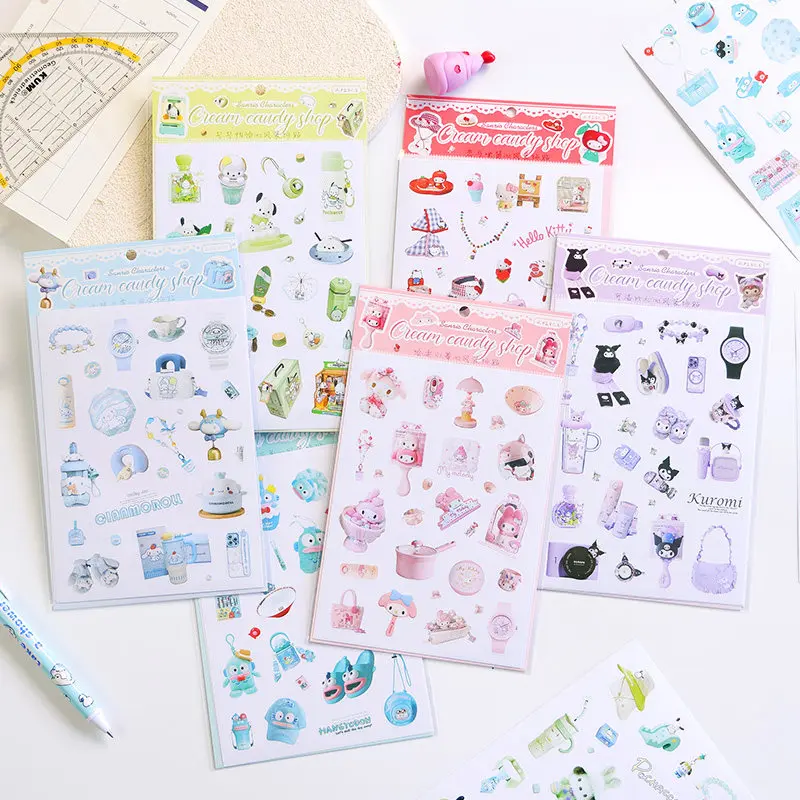 

Kawaii Sanrio Hello Kitty Hangyodon Cinnamoroll My Melody Pochacco Ins девичье сердце наклейка украшение для мобильного телефона игрушки подарок