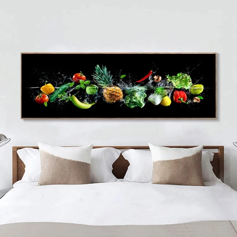 5D DIY Large Diamond Painting Fruit Vegetable Still Life Wall Art, Full Square/Round Drill Diamond Embroidery Living Room Decor