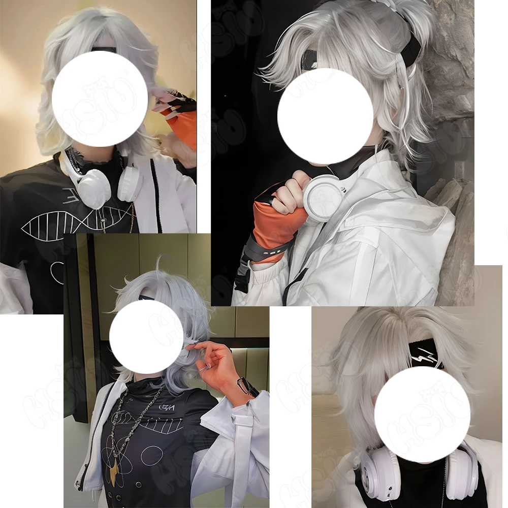 Luca Balsa Cosplay Wig Fiber synthetic wig「HSIU 」light gray short white Wig+Wig cap Game Identity V Luca Balsa cosplay Wig