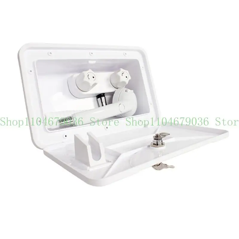 

652F RV Outside Mounted Shower Box Motorhome Exterior Spayer Shower Box with Lock RV Modified Supplies