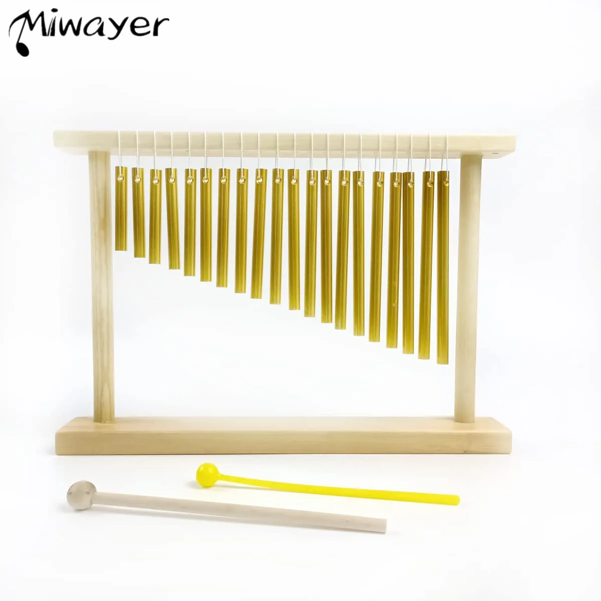 Miwayer 20-Tone Top Bar Chime,Wind Chime Instrument Percussion for Music Classroom,Meditation,Yoga with Mounting Stand and Malle