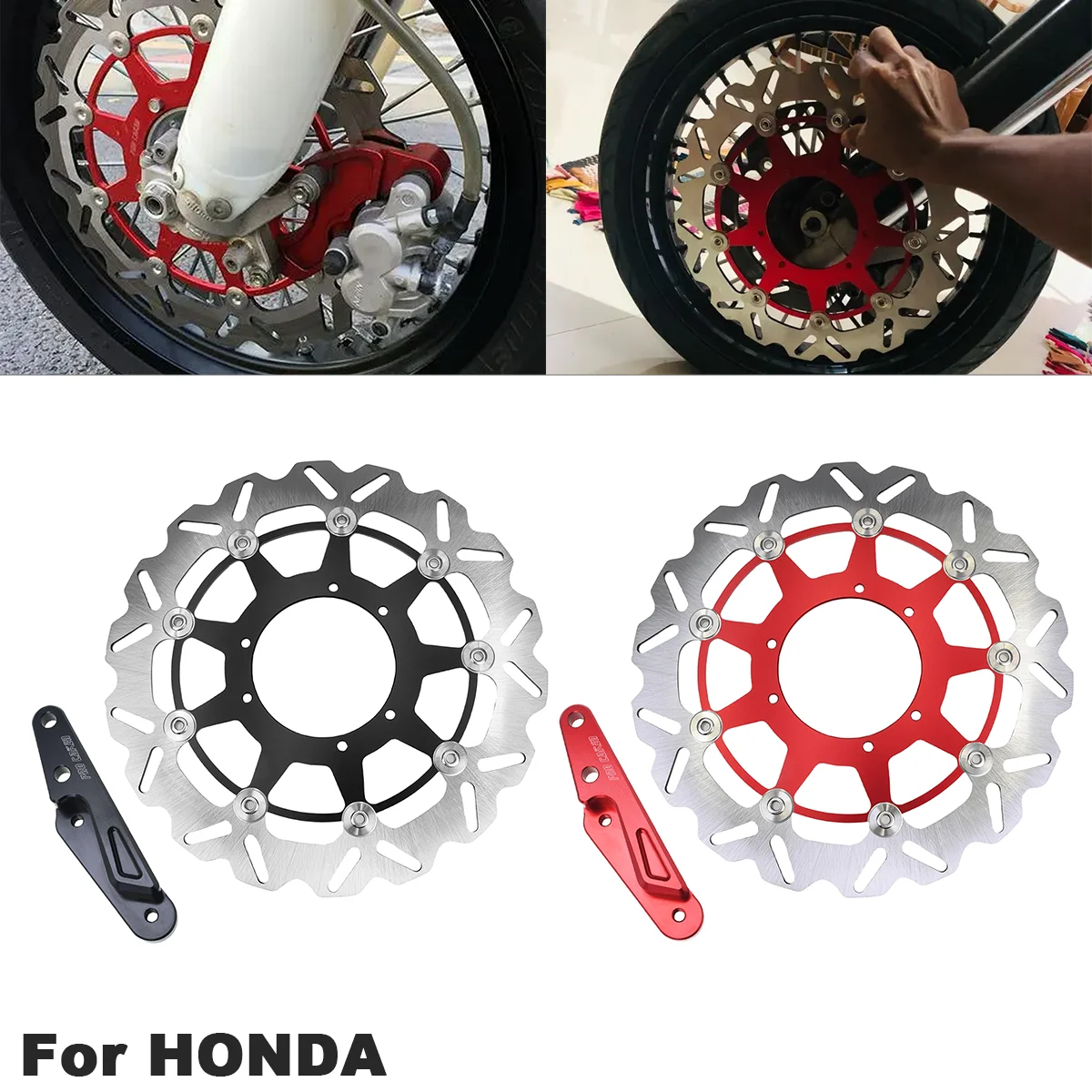 دراجة نارية 320 مللي متر الدوار القرص الجبهة العائمة قرص فرامل لهوندا CRF450RX 250RX CRF450X CRF250X CRF450R CRF250R 2004-2023 #1