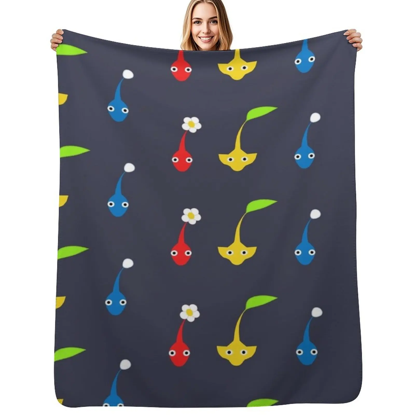 

Pikmin characters Throw Blanket Warm Comfortable Blanket Gift for Parents Friends