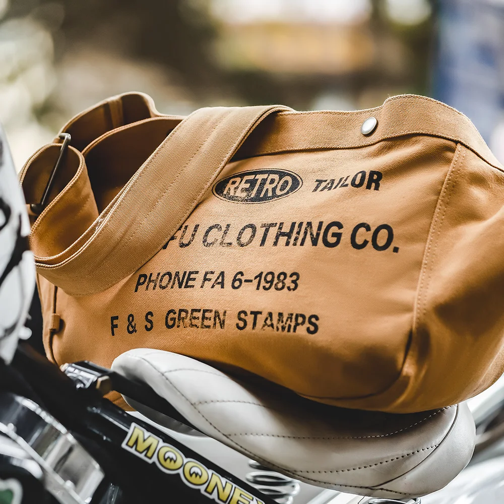 Maden للجنسين نمط خمر سعة كبيرة حقيبة قماش قنب رسالة مطبوعة حقيبة كمبيوتر كروسبودي رسول حقائب الكتف السفر