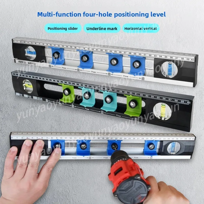 New Hole Positioning Level Ruler High Precision Multi-functional Straight Edge,Home Decoration Measuring Ruler
