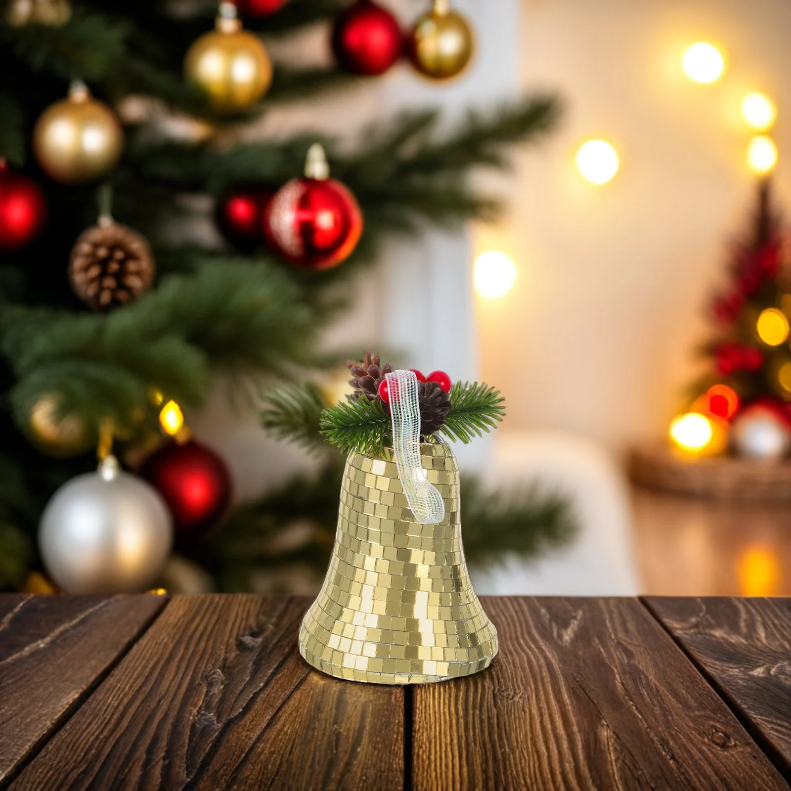 

Glass Jingle Bell Ornament Vintage Disco Ball Christmas Vintage Ornaments Tree Decoration Holiday Party Supplies