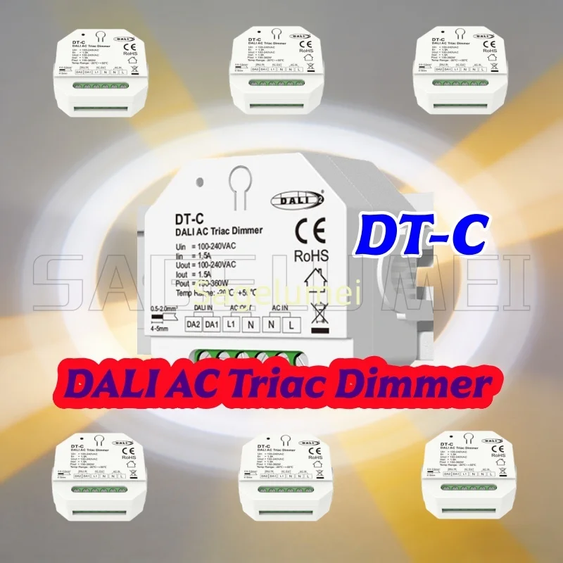 

НОВЫЙ DT-C(DT4) 1.5A DALI AC Triac диммер с управлением по фронту фазы (Trailing Edge) для одноцветных диммируемых светодиодных ламп, кнопочный переключатель, AC100-240V, 150W-360W